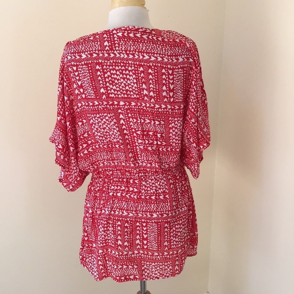 VICTORIA'S SECRET OS red printed duster or cover up - Picture 4 of 9